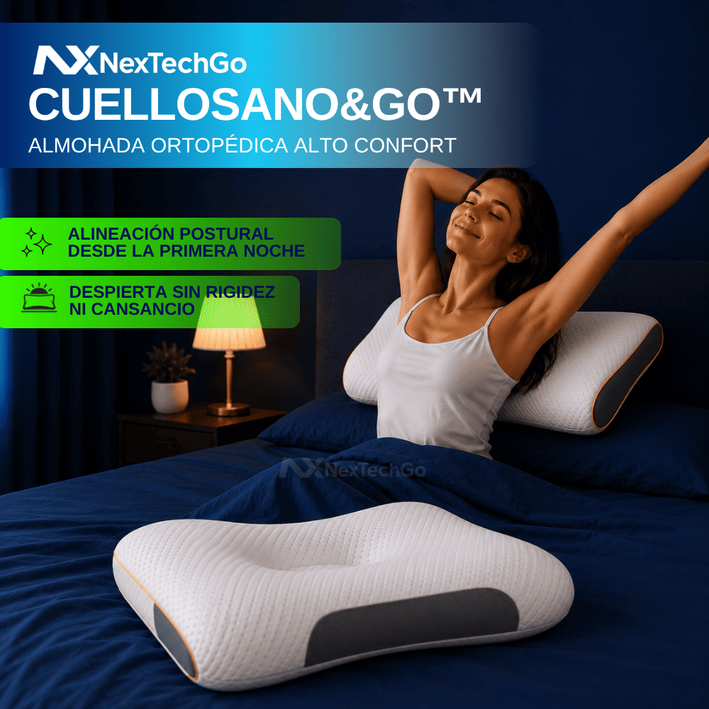 CuelloSano&Go™ - Almohada ortopédica alto confort. El soporte cervical que tu cuello lleva años esperando