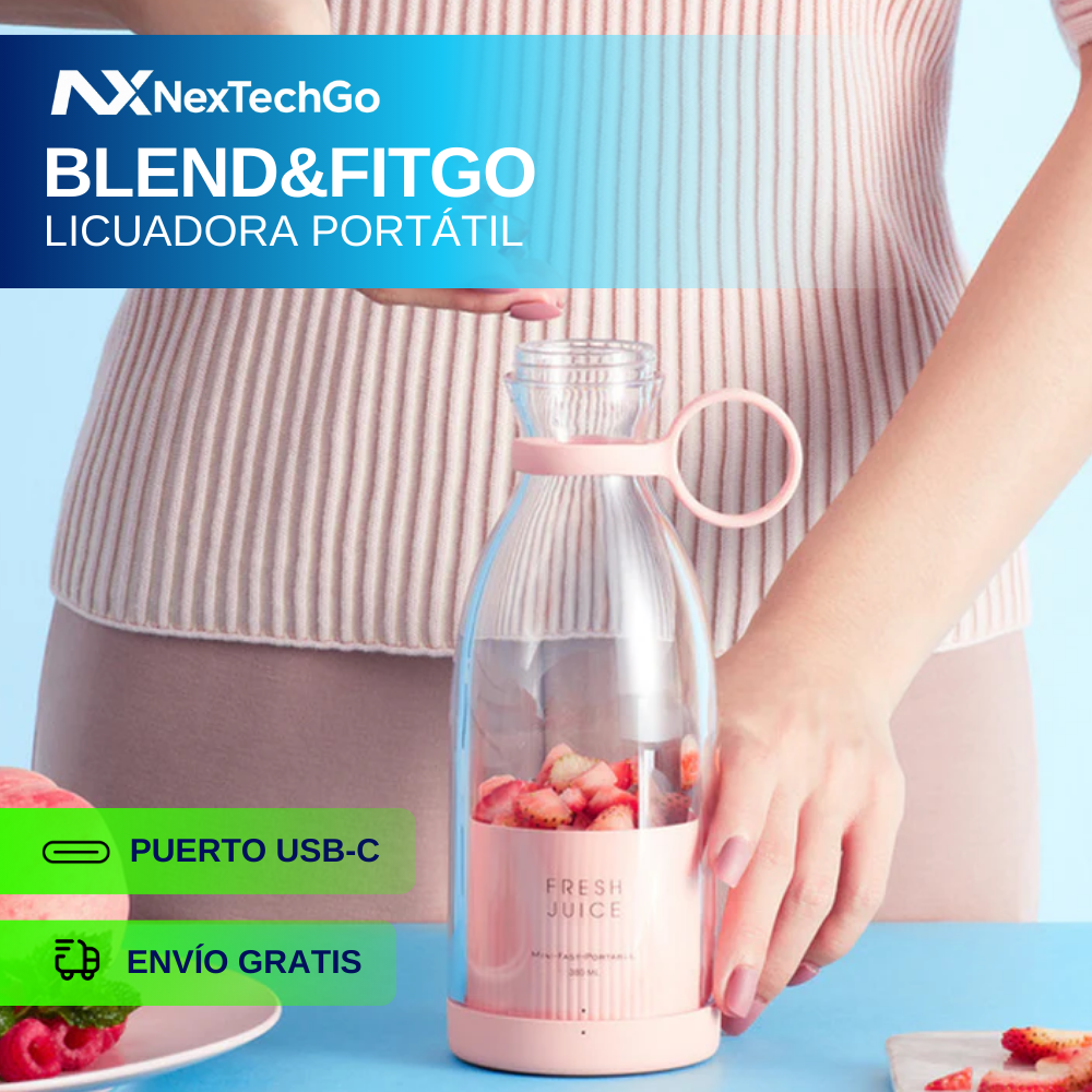 Blend&FitGo - Licuadora Portátil Recargable Usb. Batidos en Segundos