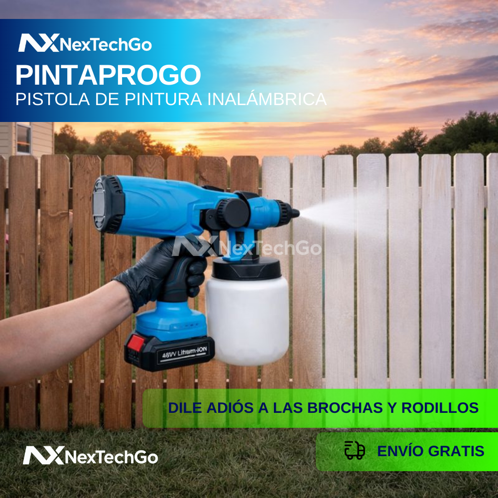 PintaProGo - Pistola de Pintura Inalámbrica Profesional Doble Batería