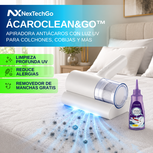 ÁcaroClean&Go™ - Apiradora Antiácaros con Luz UV para Colchones y Cobijas