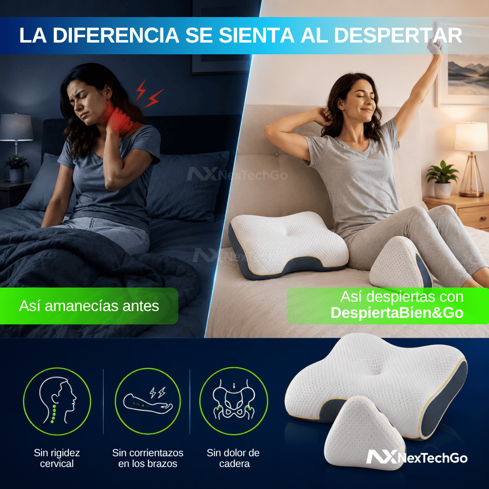 DespiertaBien&Go™ - Combo de almohadas ortopédicas de alineación postural