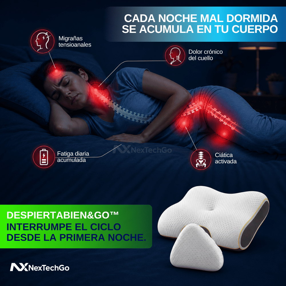 DespiertaBien&Go™ - Combo de almohadas ortopédicas de alineación postural