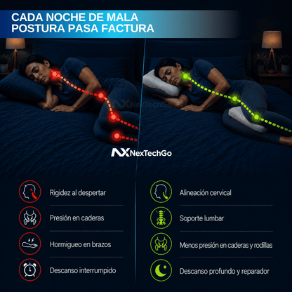 DespiertaBien&Go™ - Combo de almohadas ortopédicas de alineación postural